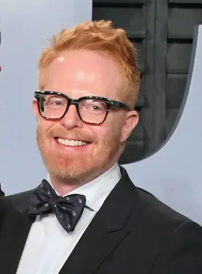 Jesse Tyler Ferguson with a crew cut hairstyle at the 2018 Vanity Fair Oscar Party in Beverly Hills, California