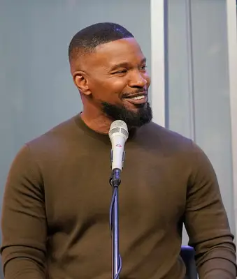 Jamie Foxx with a crew cut hairstyle at SiriusXM