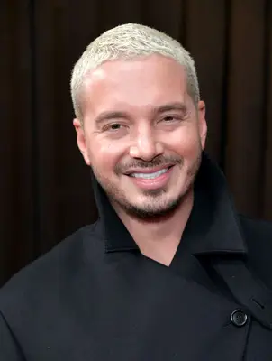J Balvin with a platinum blonde crew cut hairstyle at the 2019 Grammy Awards in Los Angeles