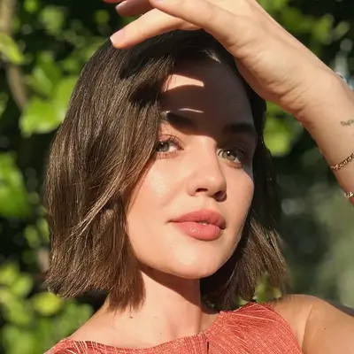 Lucy Hale with mocha moose brunette hair