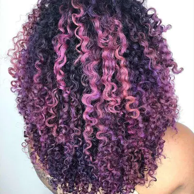 Purple Balayage Curls
