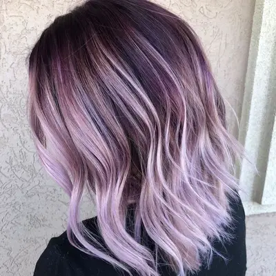 Purple Balayage Traditional Ombre