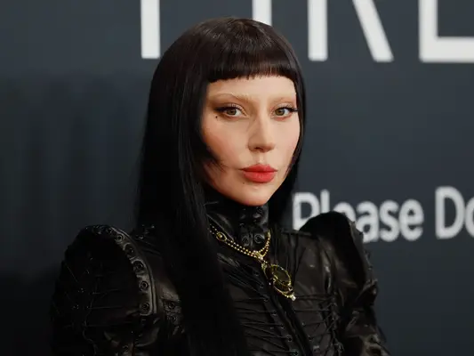 Lady Gaga with a jellyfish haircut at the 2025 Grammys