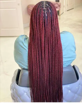 red microbraids