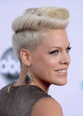 pink pompadour hairstyle