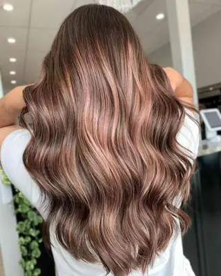 rose gold on light brown hair
