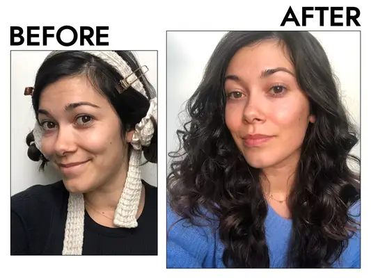 MYM Beauty writer Ashley Rubell trying robe curls method