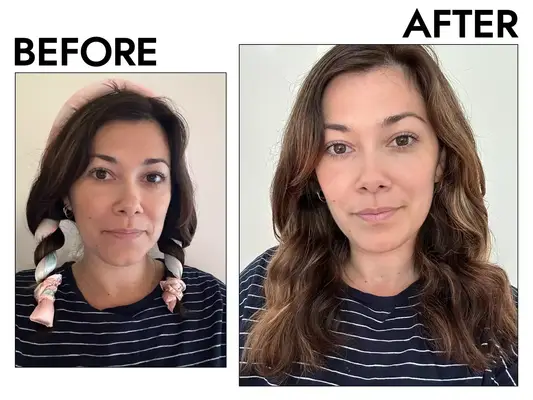 MYM Beauty writer Ashley Rubell using Kitsch Satin Curling Set