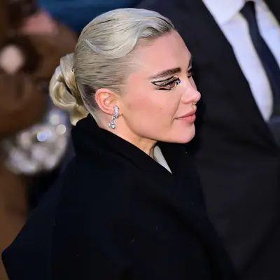 Florence Pugh with slicked-back hair at the 2024 