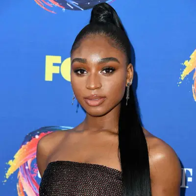 Normani with a slicked-back high ponytail at the 2018 Teen Choice Awards at Inglewood, California