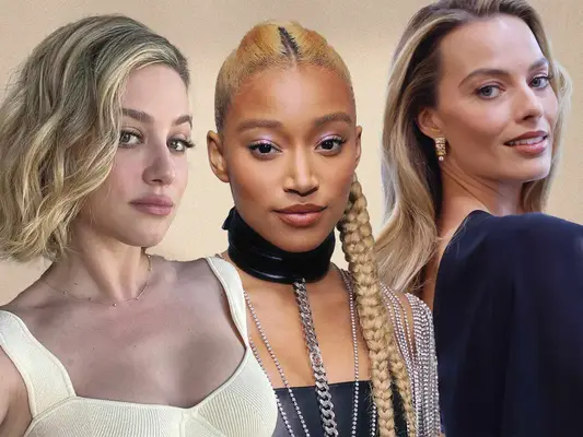 celebrities wearing linen blonde hair