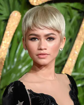 Zendaya with platinum blonde hair