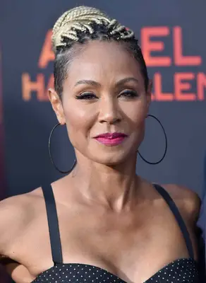 Jada Pinkett-Smith with platinum braided updo