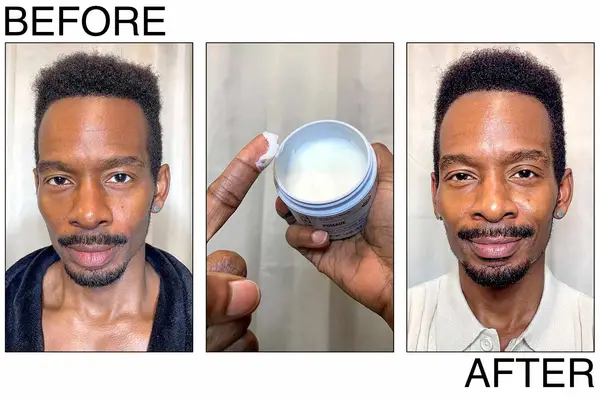 Bevel 2 in 1 Pomade showing before and after results