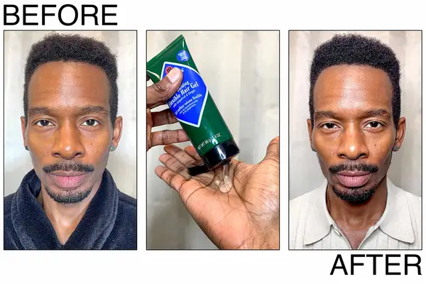 Jack Black Body Building Hair Gel showing before and after results