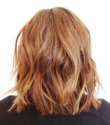 Strawberry blonde long bob hairstyle