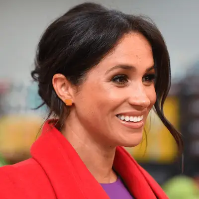 meghan markle wearing loose low bun