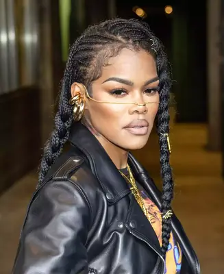 Teyana Taylor wearing a braided feed-in style