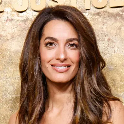 Amal Clooney with caramel and brown highlights