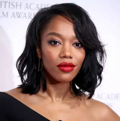 Naomi Ackie in a textured, layered, long bob 
