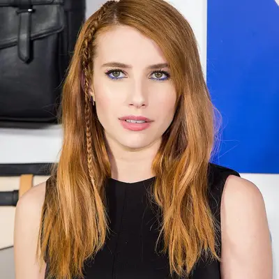 Emma Roberts with Auburn Brown Hair Color Gradient