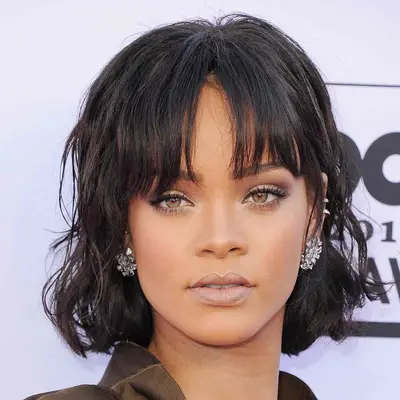 Rihanna with choppy, textured lob