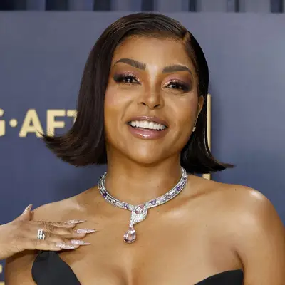 Taraji P. Henson with retro, side-parted flipped-out bob at the 30th Annual Screen Actors Guild Awards