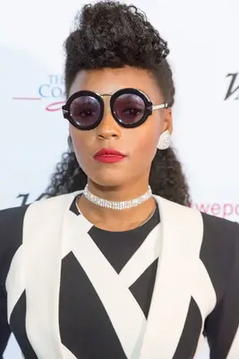Janelle Monáe curly pompadour