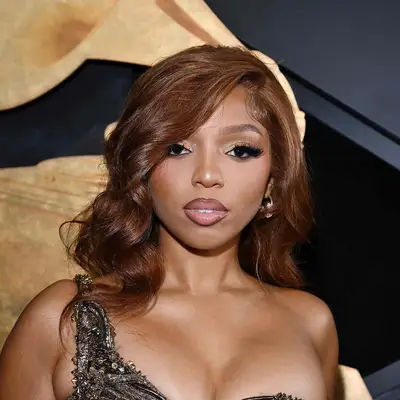 Chloe Bailey with glam old hollywood hairstyle at the 66th GRAMMY Awards