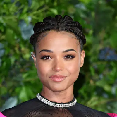 Actor Ella Balinska with a cornrow hairstyle on the red carpet