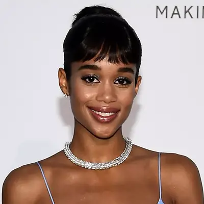 laura harrier with audrey hepburn bangs at amfAR Gala Cannes 2018