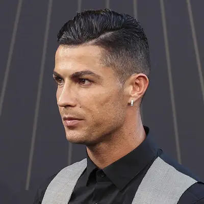 Cristiano Ronaldo with combover taper fade