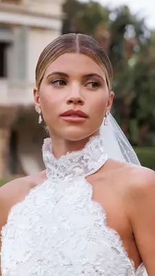 Close up of Sofia Richie Grainge on her wedding day