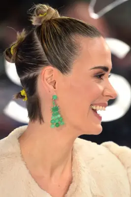 Sarah Paulson three vertical buns