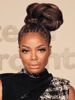 Bresha Webb with voluminous bun 