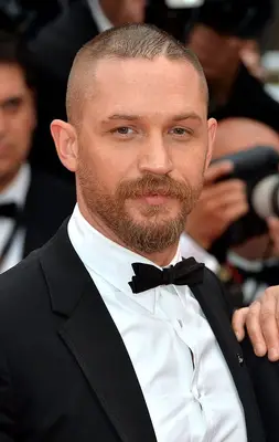 Tom Hardy with parted buzz cut