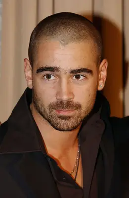 Collin Farrell with cropped buzz cut 