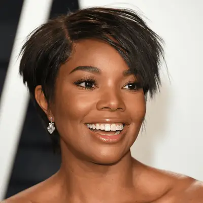 gabrielle union wearing choppy straight side bangs