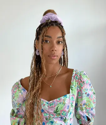 crown affair scrunchies in double plaits