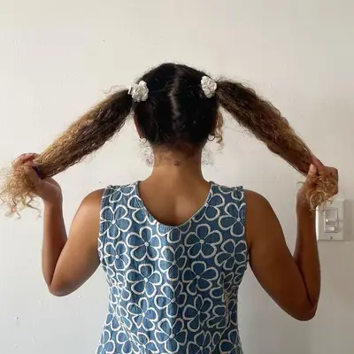 baby scrunchies in pigtails