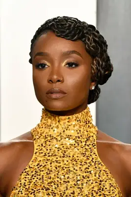 Kiki Layne braided finger waves and low bun