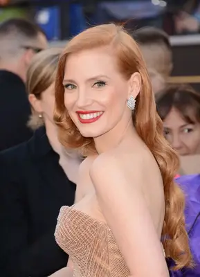 Jessica Chastain with vintage curls