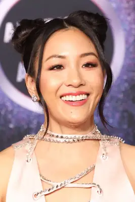 Constance Wu with a space buns hairstyle