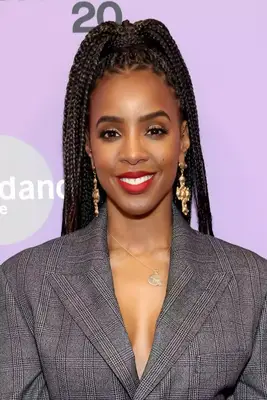 Kelly Rowland with a box braid ponytail