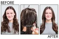 A before and after photo showing the effects of using Sebastian Mousse Forte