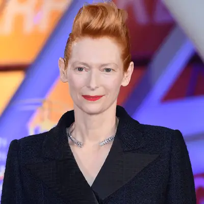 Tilda Swinton wearing faux hawk