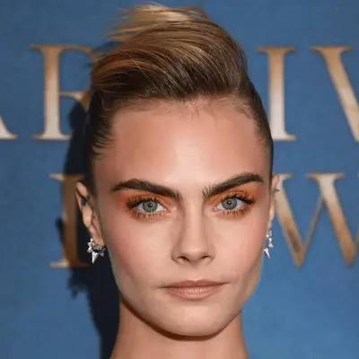Cara Delevingne wearing faux hawk