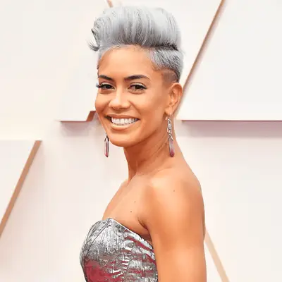 Sibley Scoles wearing gray faux hawk