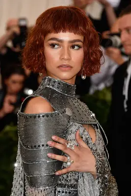 Zendaya with a One-Length Bob With Baby Bangs
