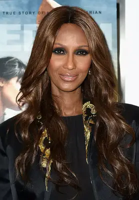 Iman with Shiny hair with Long Layers